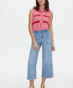 Oliver Bonas Pink Stitch Collar Knitted Vest