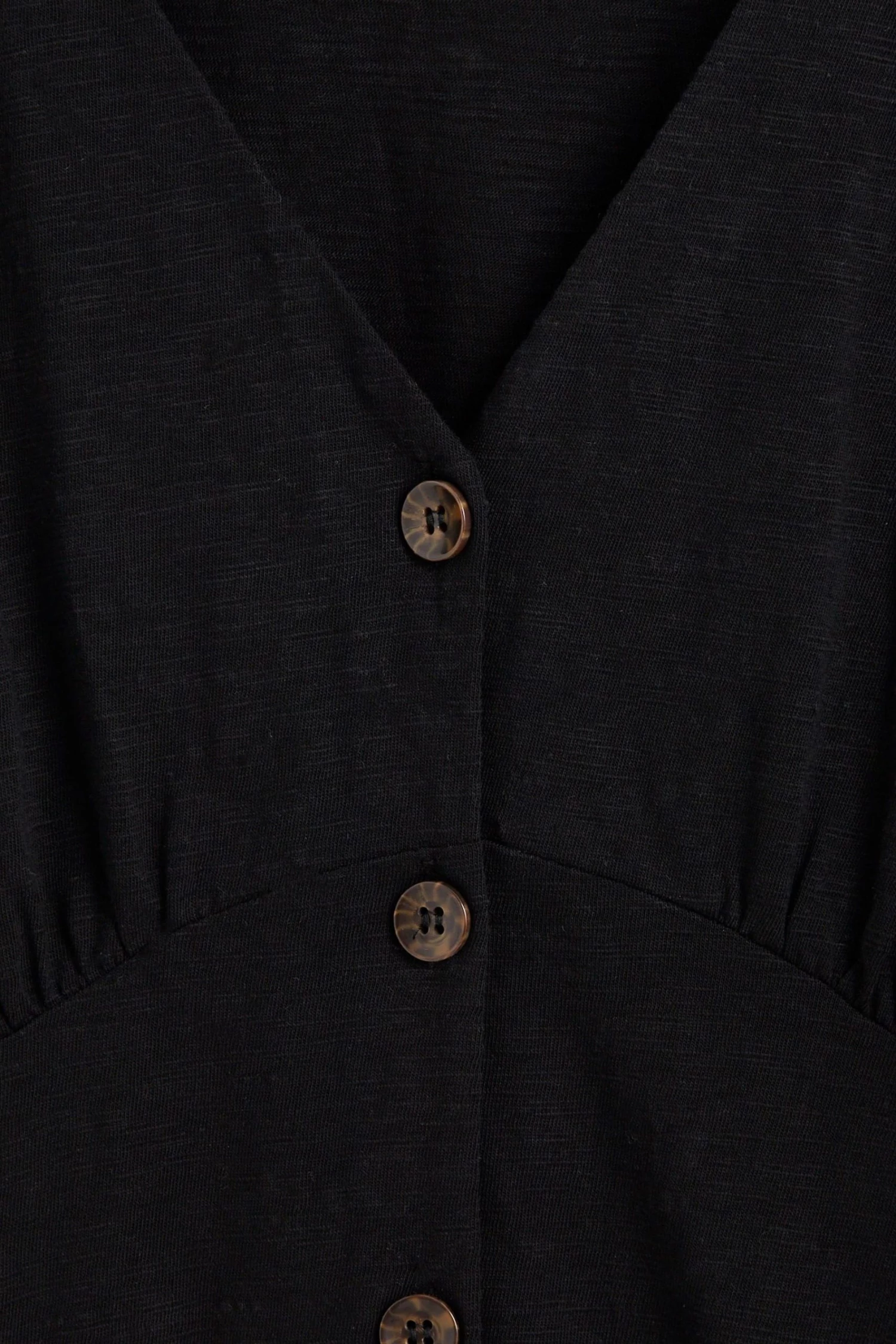 Oliver Bonas Black Button Through Jersey Mini Dress - Image 8