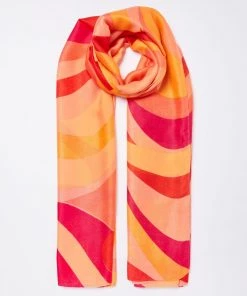 Oliver Bonas Pink Swirl Lightweight Scarf