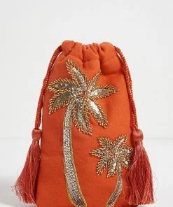 Oliver Bonas Orange Palm Tree Cotton Glasses Case