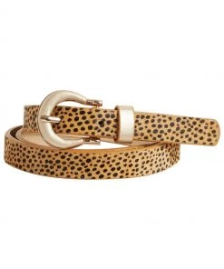 Oliver Bonas Gold Spotty Animal Buckle Leather Belt