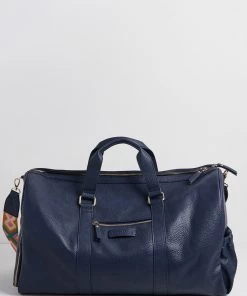 Oliver Bonas Blue Peta Contrast Tone Weekend Bag