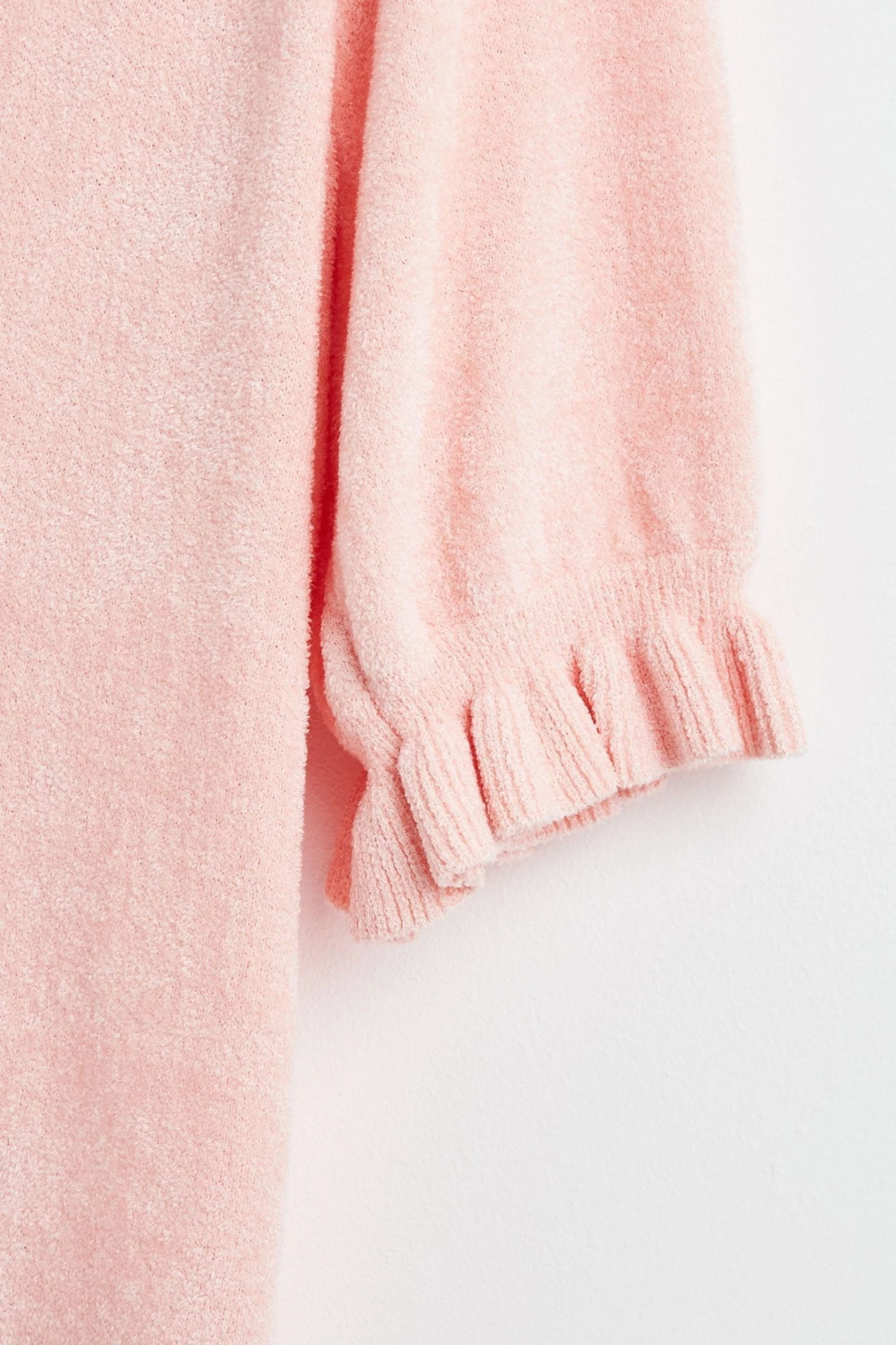Oliver Bonas Pink Towelling Collared Knitted Top - Image 4
