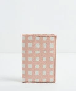 Oliver Bonas Pink Check Print Card Holder