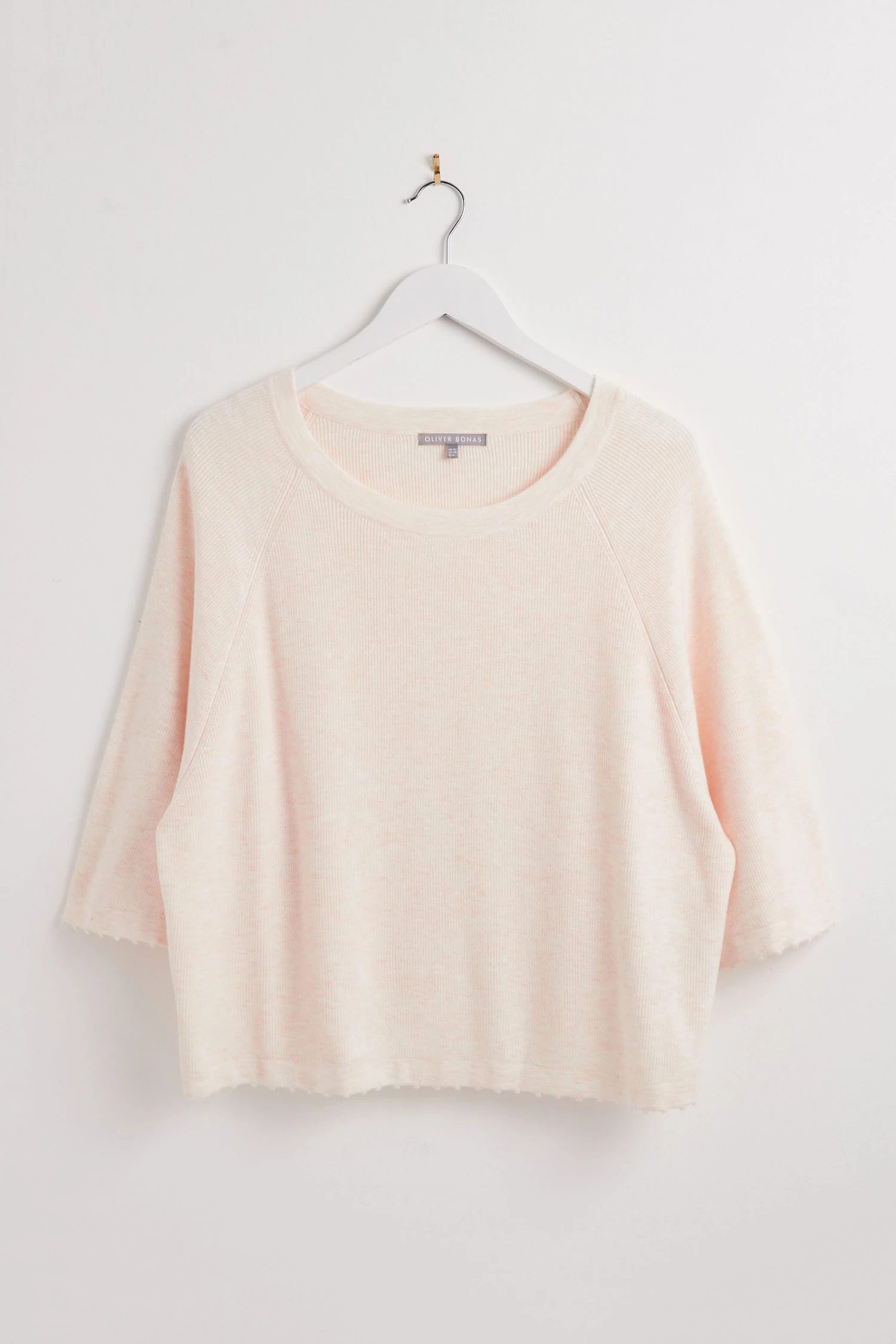 Oliver Bonas White Boxy Picot Stitch Neutral Knitted Top - Image 5