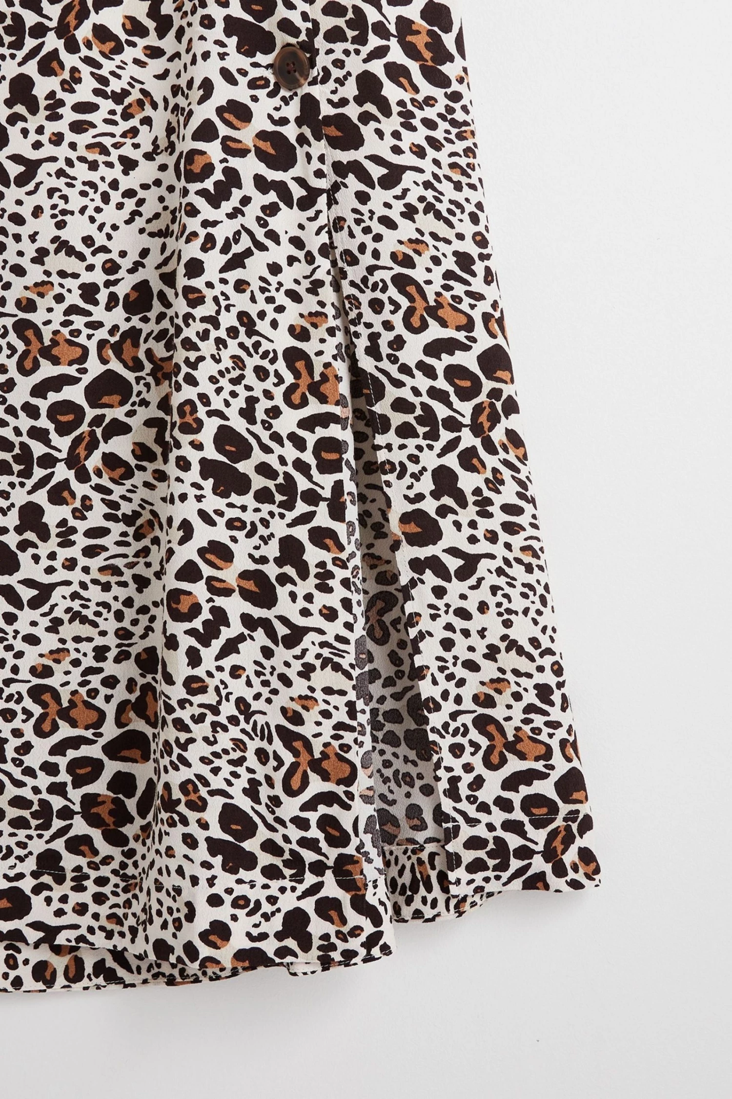 Oliver Bonas Painted Brown Print Midi Skirt - Image 5