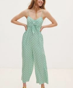 Oliver Bonas Green Tile Print Jumpsuit
