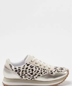 Oliver Bonas Gold And Animal Neutral Trainers