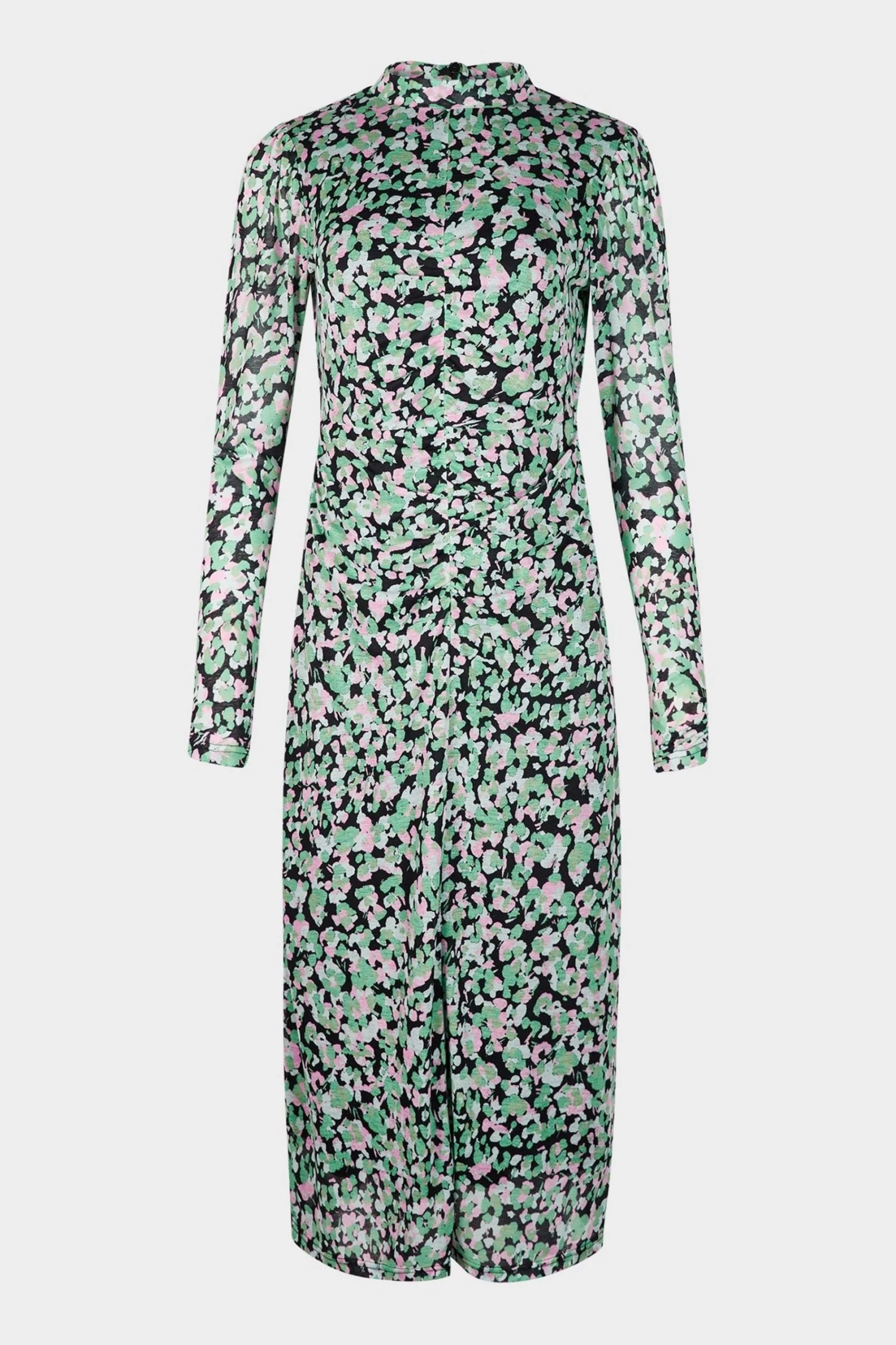 Oliver Bonas Green Textured Animal Print Mesh Midi Dress - Image 3