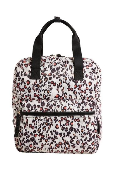 Oliver Bonas White On The Go Animal Spot White Square Backpack - Image 6