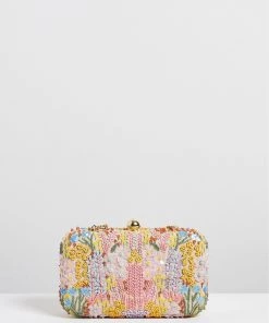 Oliver Bonas Pink Summer Flower Clutch Bag