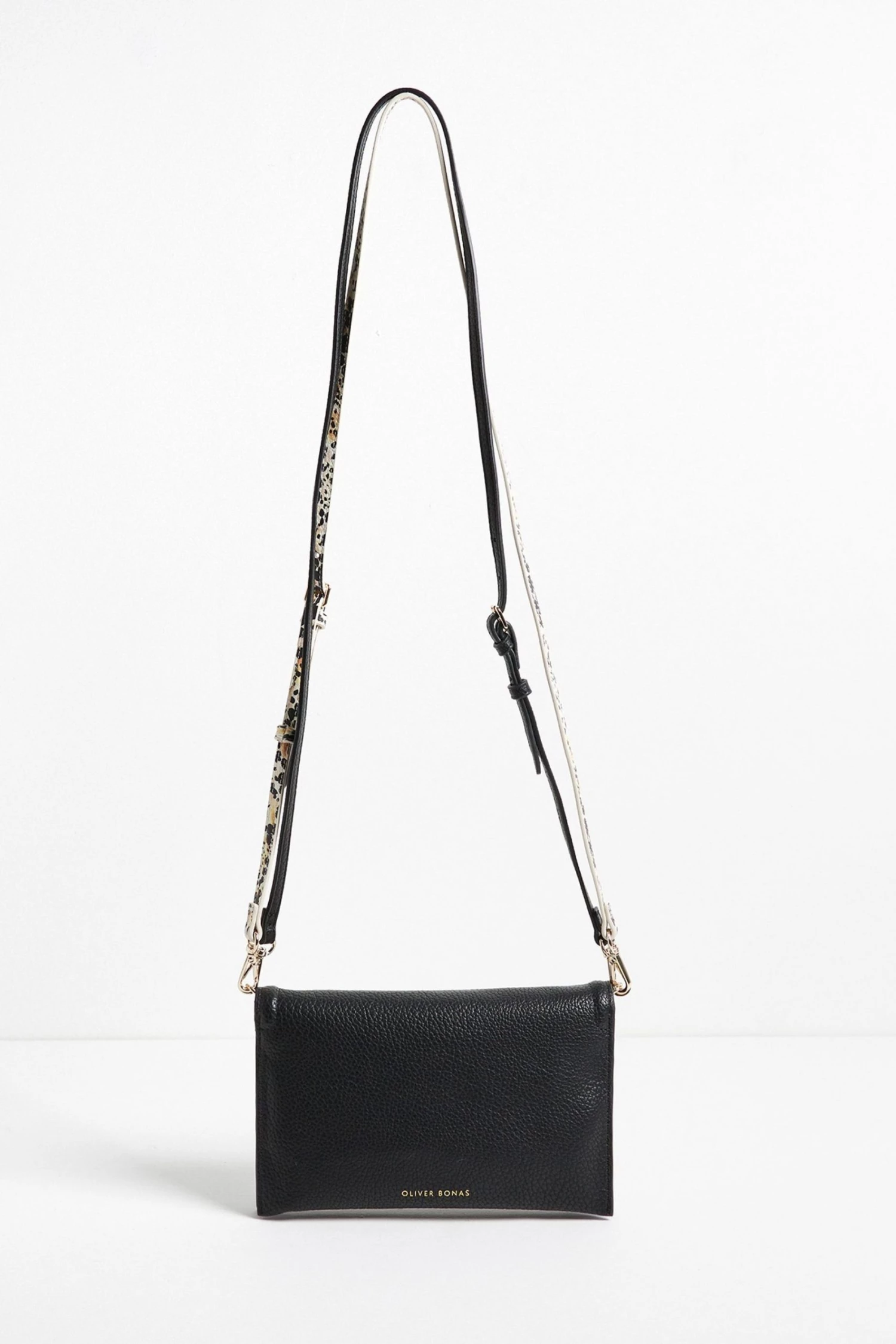 Oliver Bonas Megan Animal Print Pouch & Black Envelope Cross-body Bag - Image 2