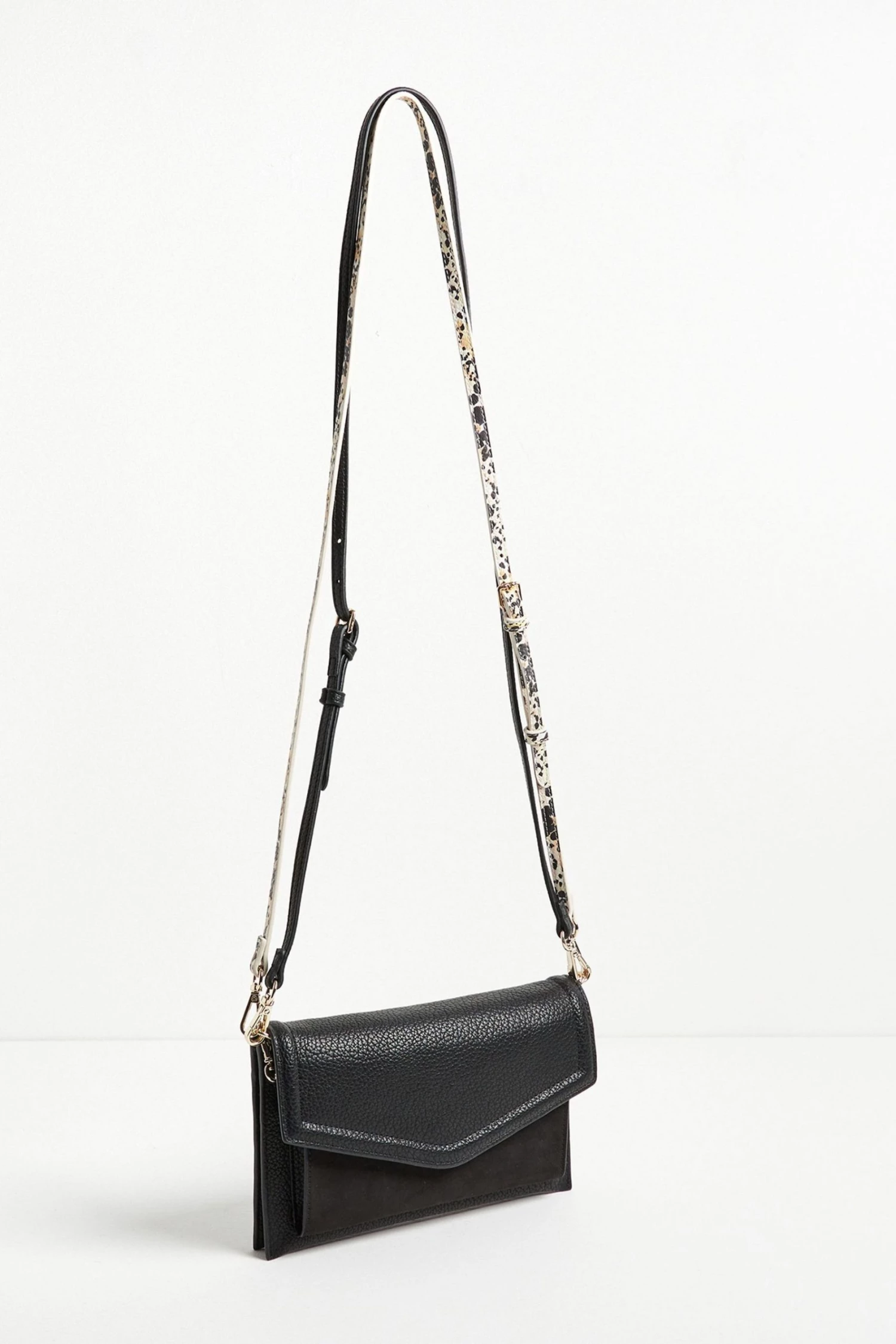 Oliver Bonas Megan Animal Print Pouch & Black Envelope Cross-body Bag - Image 3