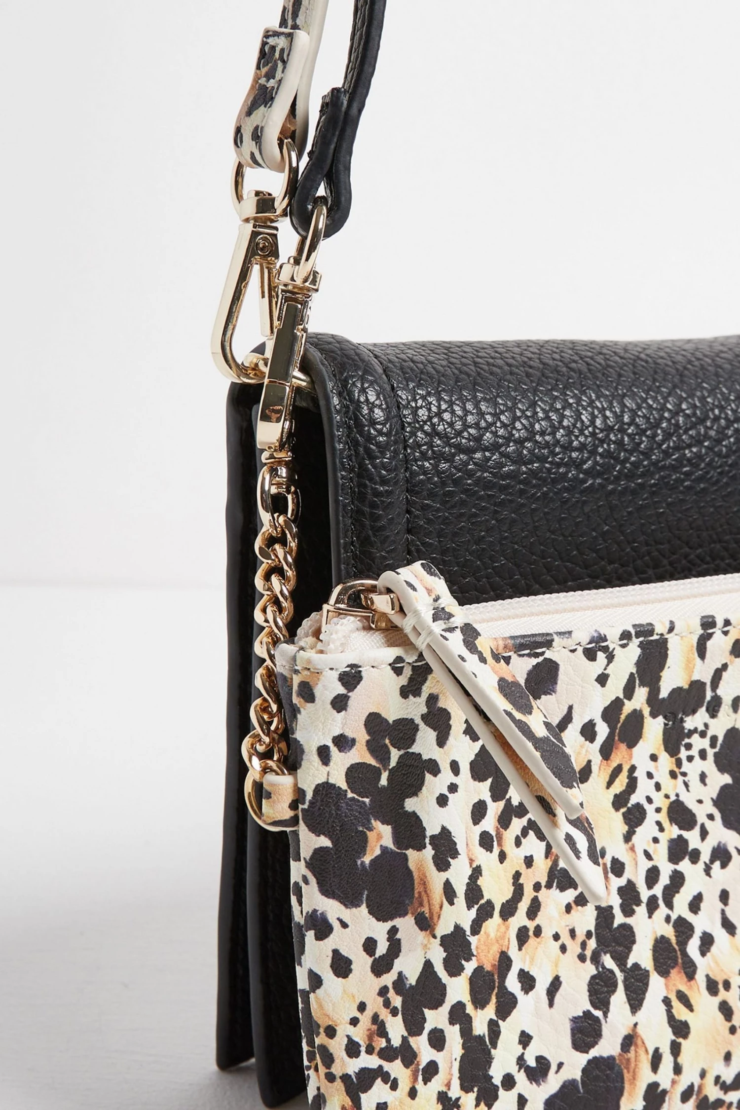 Oliver Bonas Megan Animal Print Pouch & Black Envelope Cross-body Bag - Image 5