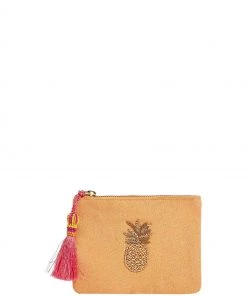 Oliver Bonas Orange Pineapple Zipped Pouch