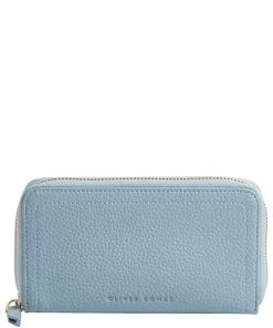 Oliver Bonas Maddie Denim Blue Rectangular Zipped Purse