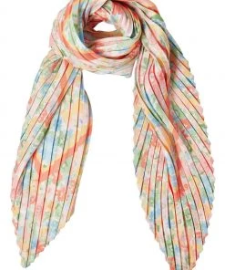 Oliver Bonas Orange Floral Print Square Scarf