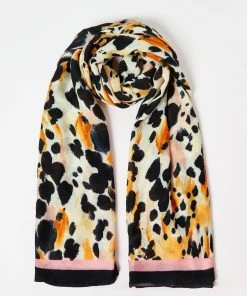 Oliver Bonas Pink Floral Animal Print Lightweight Scarf
