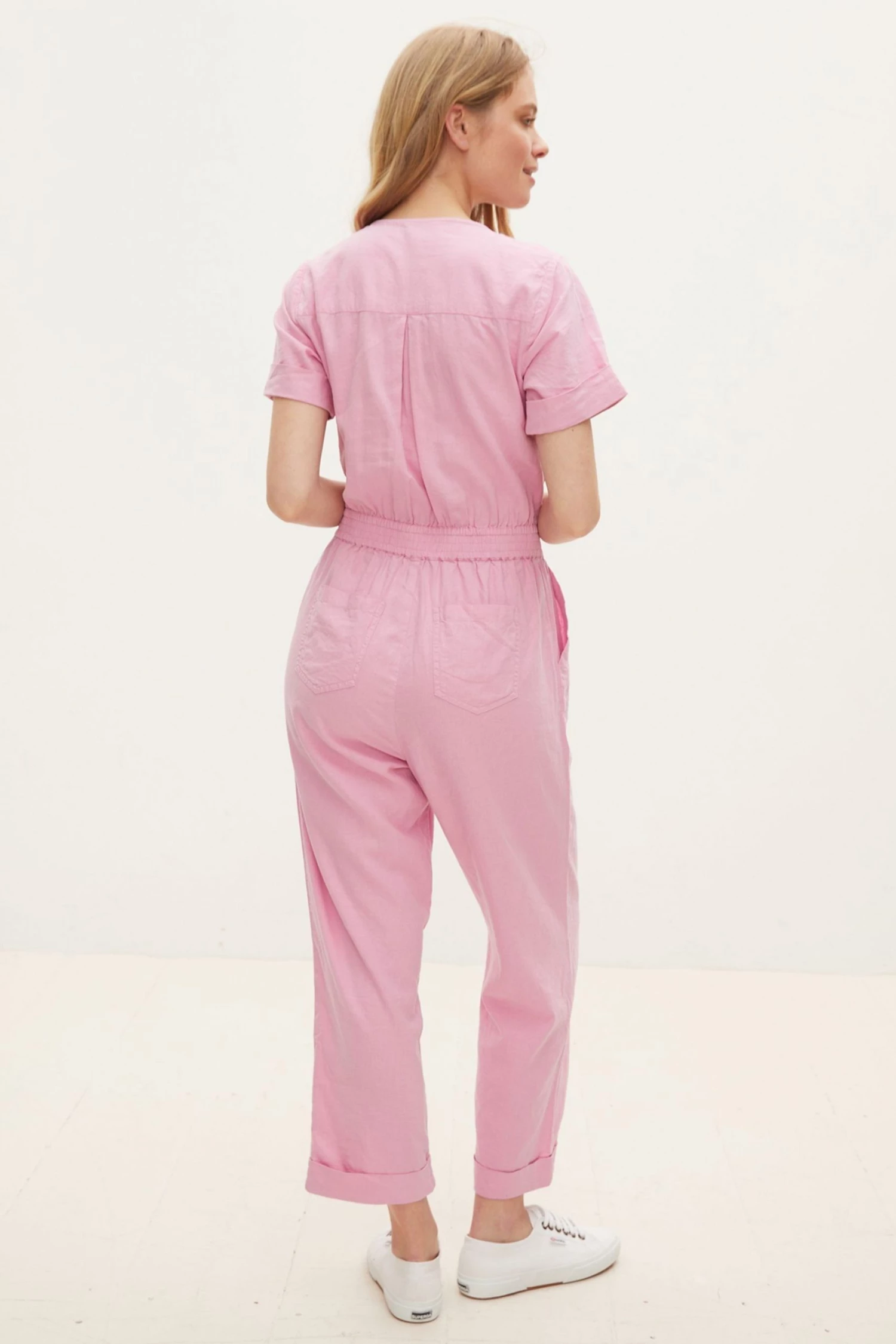 Oliver Bonas Pink Linen Mix Jumpsuit - Image 2