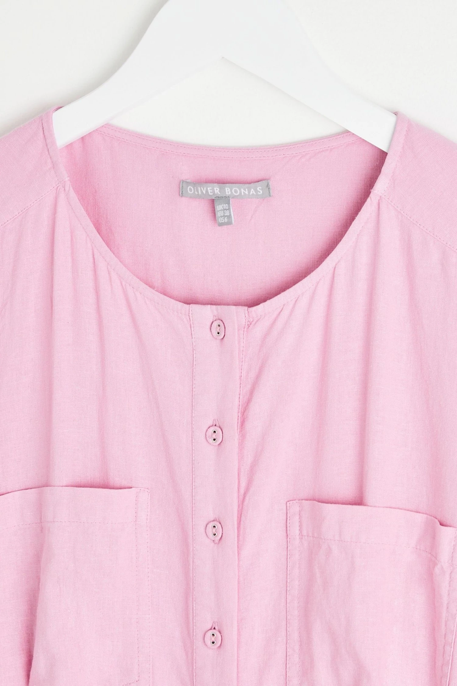 Oliver Bonas Pink Linen Mix Jumpsuit - Image 3