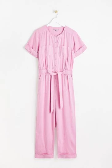 Oliver Bonas Pink Linen Mix Jumpsuit - Image 9