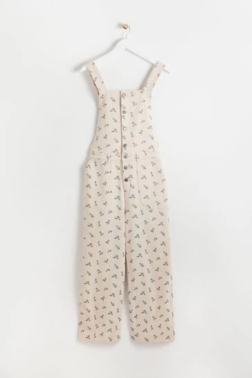Oliver Bonas White Floral Print Dungarees - Image 7