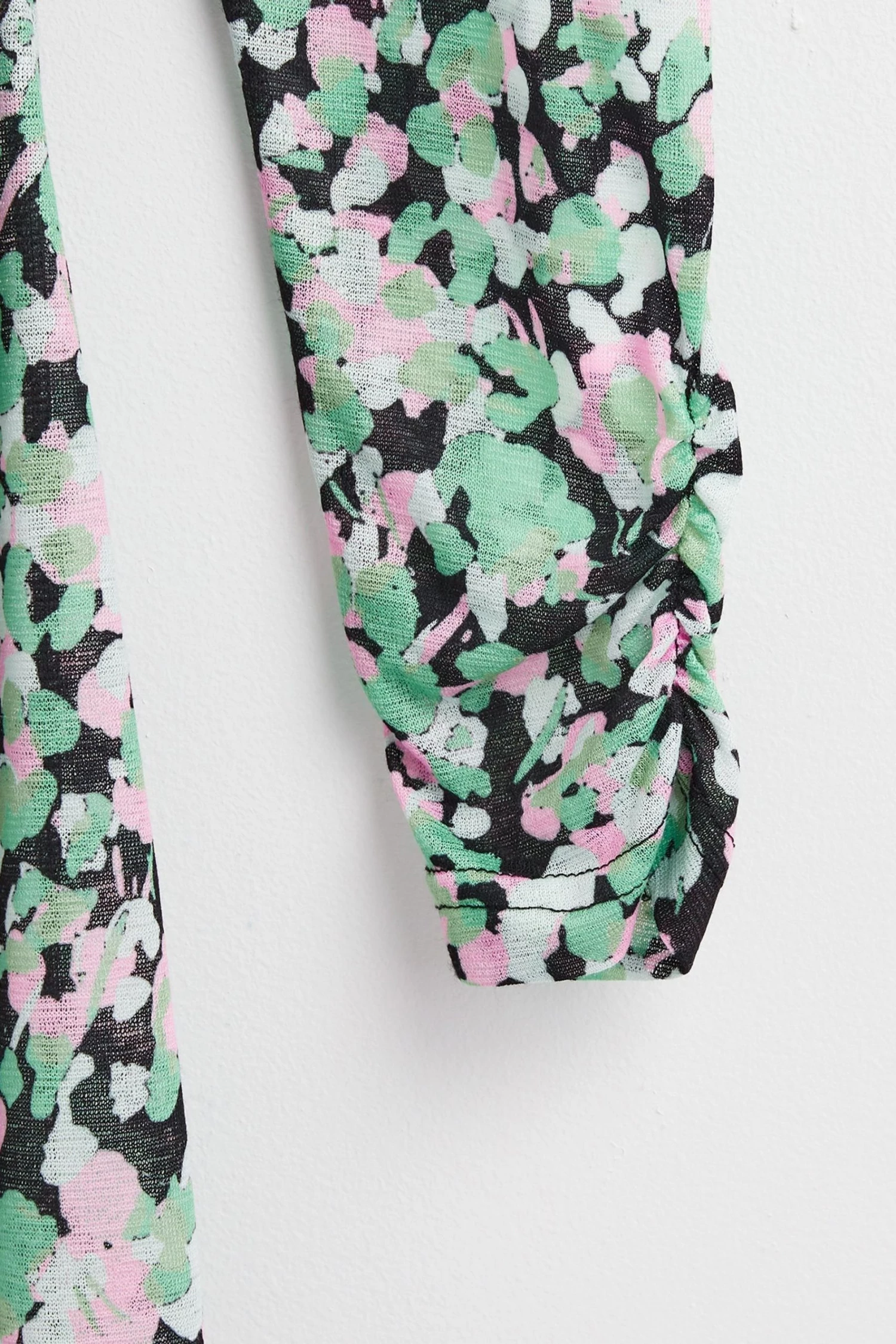 Oliver Bonas Green Textured Animal Print Mesh Midi Dress - Image 6