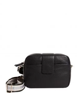 Oliver Bonas Large Black Eve Fold Over Cross-Body Camera Bag