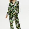 Oliver Bonas Womens Black Razzle Dazzle Floral Shirt, Trouser & Scrunchie Pyjama Set