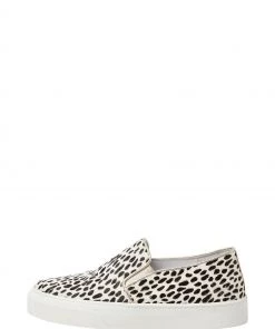 Oliver Bonas Brown Spotty Animal Slip On Leather Trainers