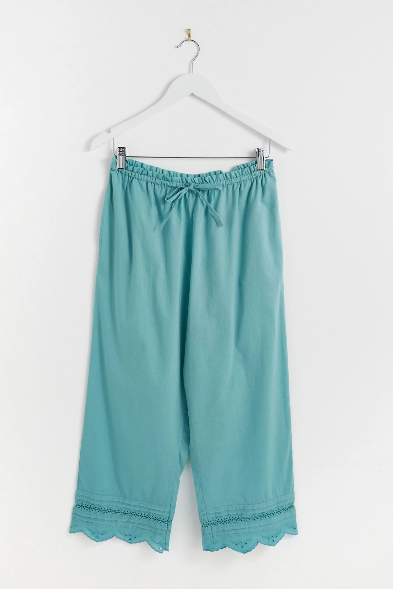 Oliver Bonas Blue Pintuck Broderie Vest & Trousers Pyjama Set - Image 4