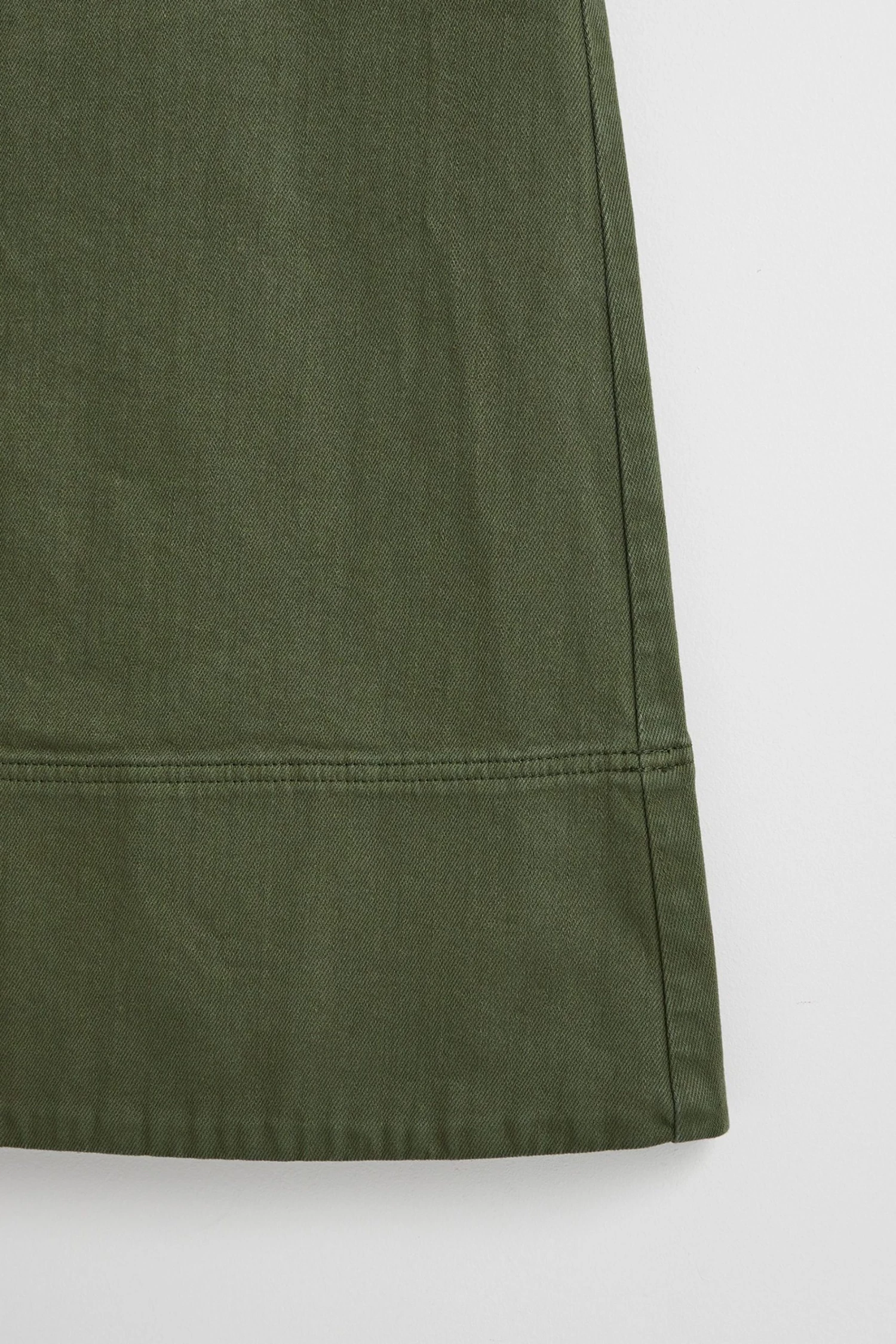 Oliver Bonas Khaki Green Twill Midi Skirt - Image 9