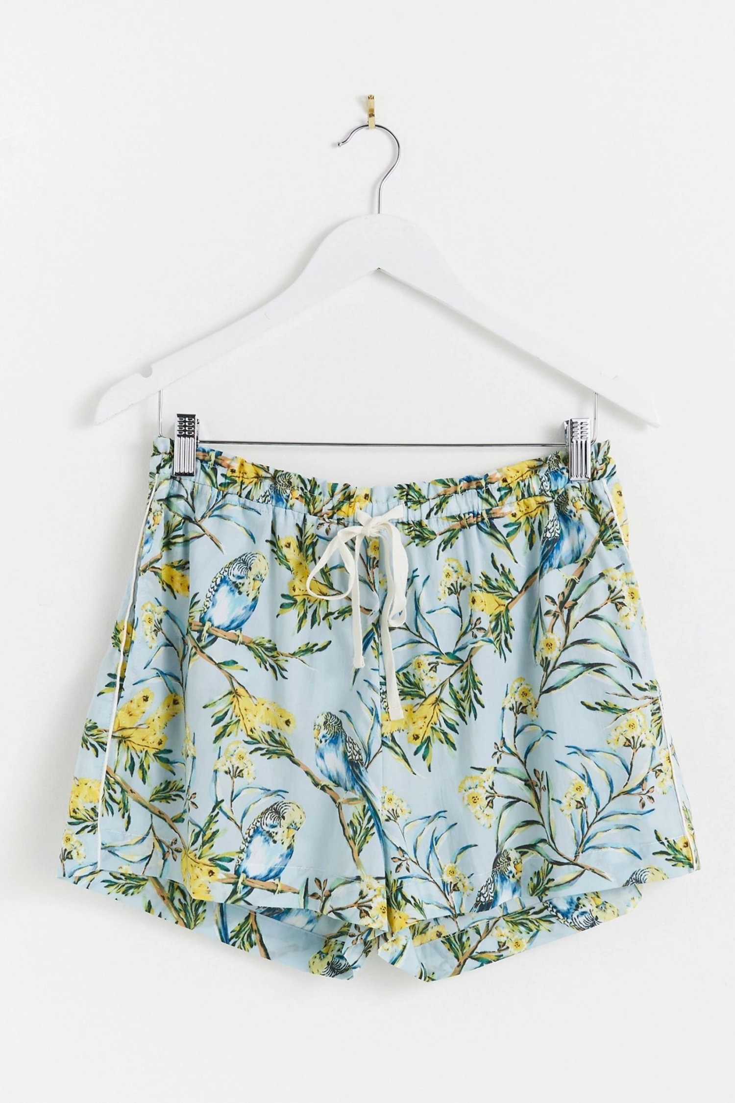 Oliver Bonas Blue Budgie Print Shorts And Shirt Pyjama Set - Image 4