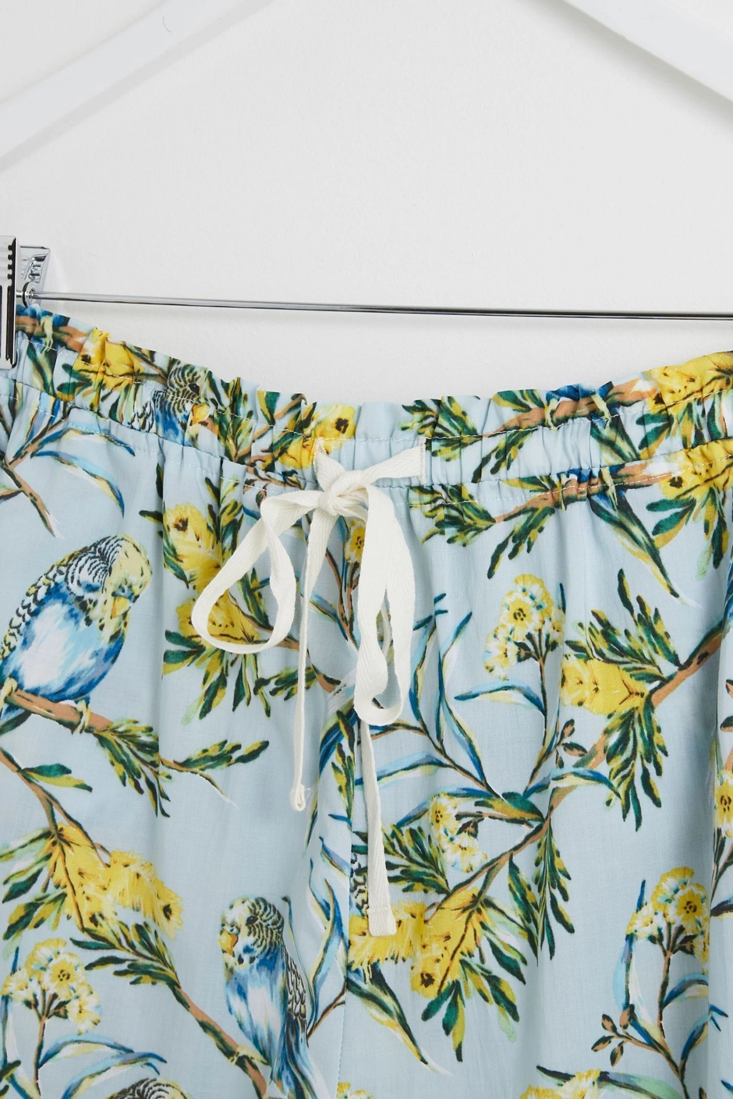 Oliver Bonas Blue Budgie Print Shorts And Shirt Pyjama Set - Image 7