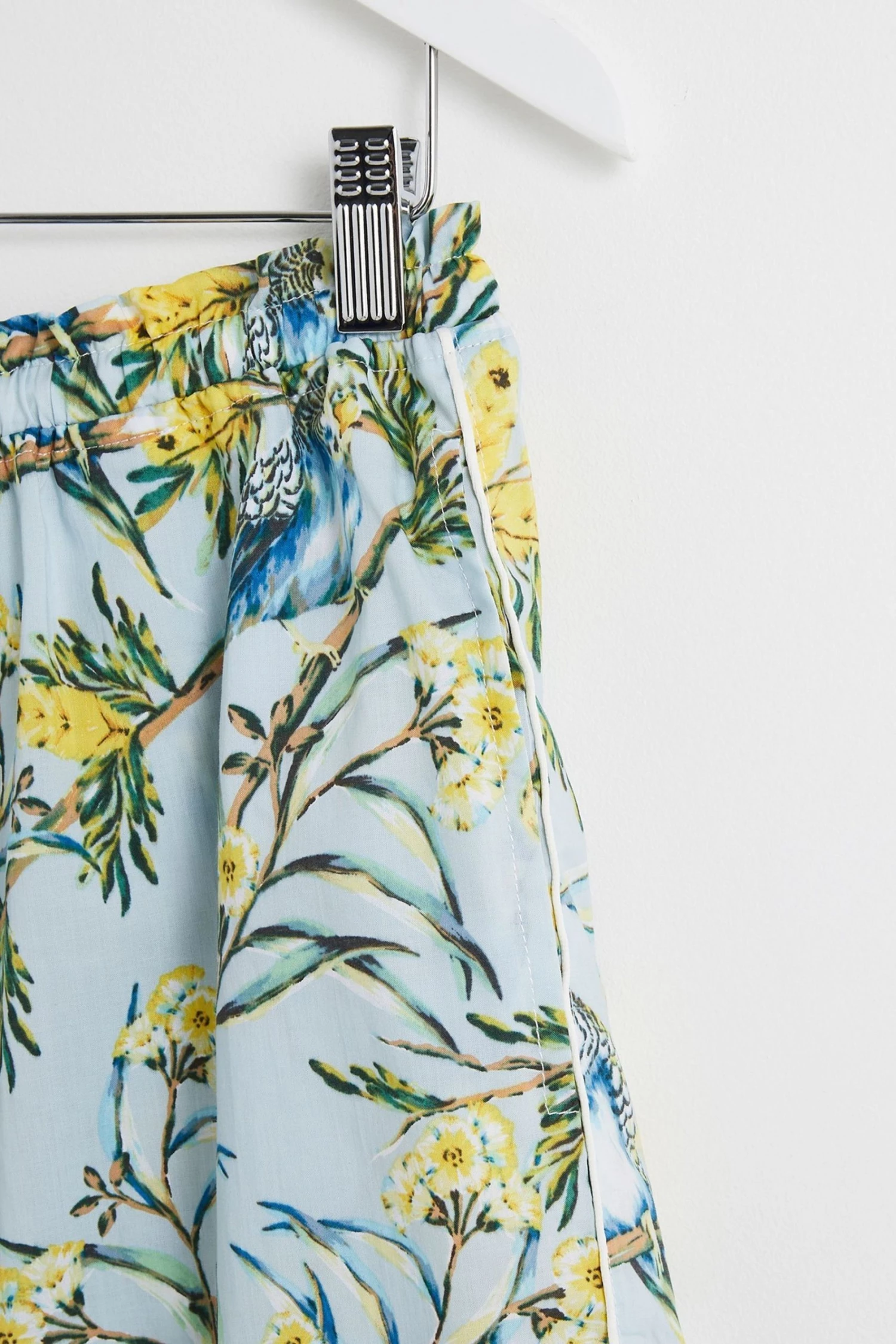 Oliver Bonas Blue Budgie Print Shorts And Shirt Pyjama Set - Image 8