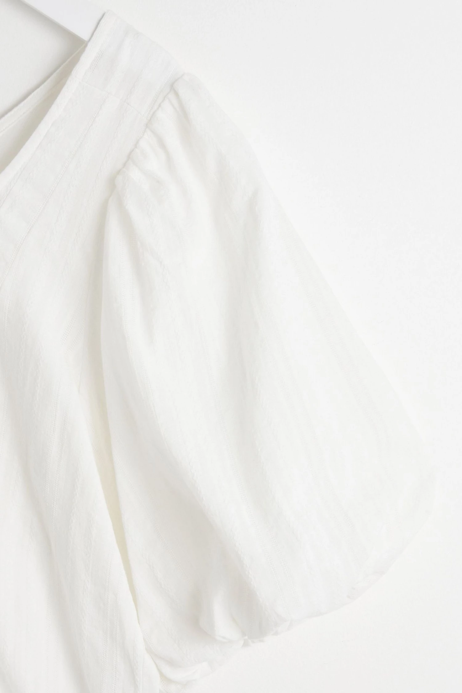 Oliver Bonas White Puff Sleeve Button Through Cotton Blouse - Image 7