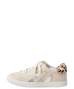 Oliver Bonas Natural Sun Ray Suede Leather Trainers