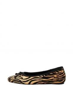 Oliver Bonas Brown Animal Tiger Print Ballet Shoes