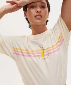 Oliver Bonas Cream Al Fresco T-Shirt