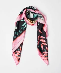 Oliver Bonas Medium Black Tiger Personality Square Scarf