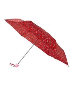 Oliver Bonas Red Flower Print Umbrella