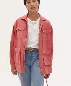 Oliver Bonas Orange Washed Coral Shacket