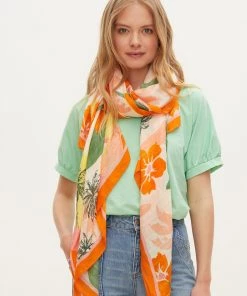 Oliver Bonas Orange Palm Springs Lightweight Scarf